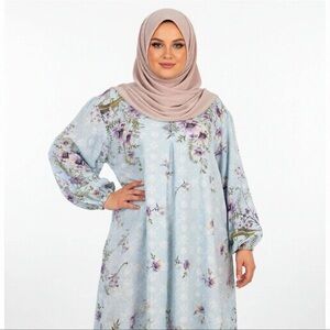 Floral Dress with Pink Hijab